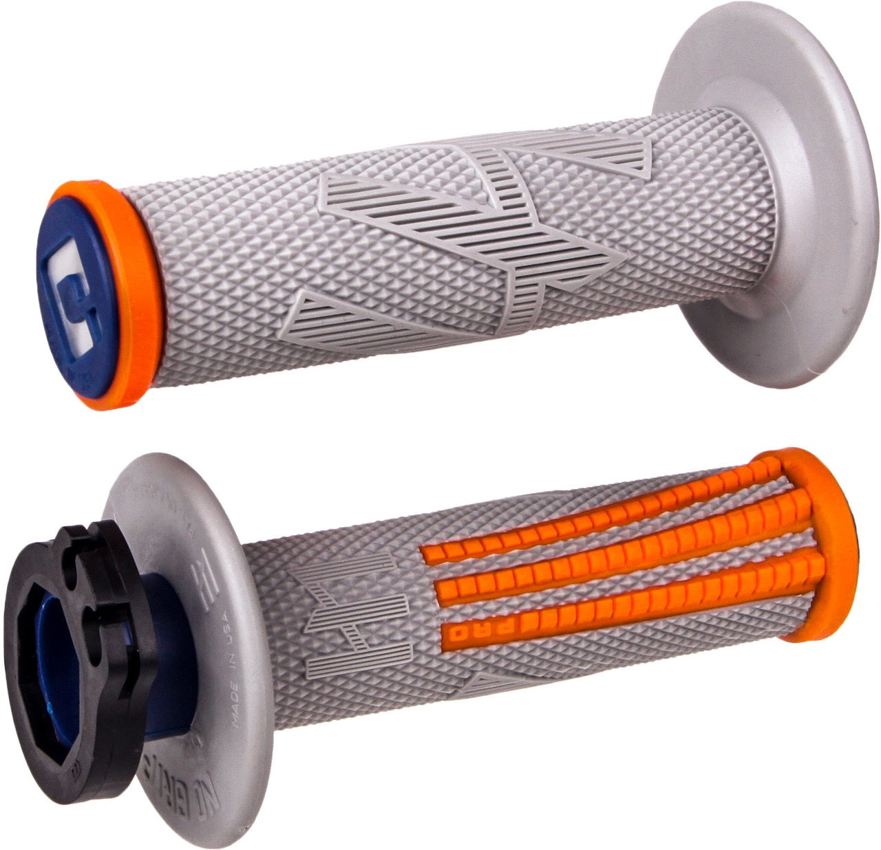 ODI Emig Pro V2 Lock On Grips - Grey/Orange